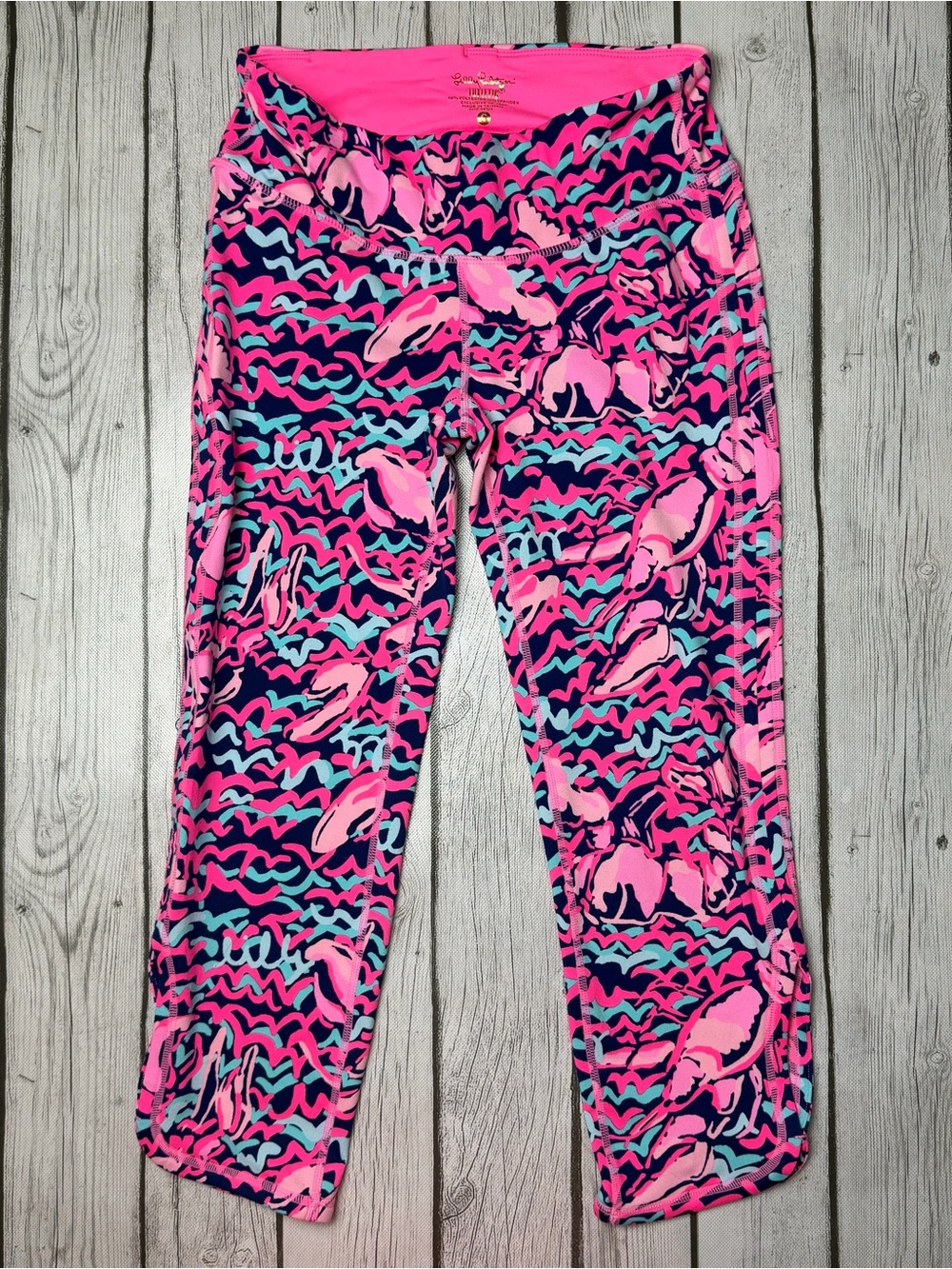 Lilly Pulitzer Women's S Crop Leggings Lobstah Roll Luxletic Lobster